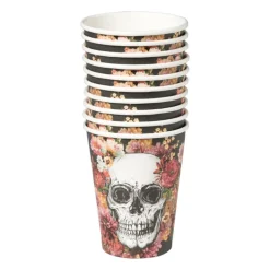 Papieren beker Day of the Dead - set van 10 - ø8x17 cm