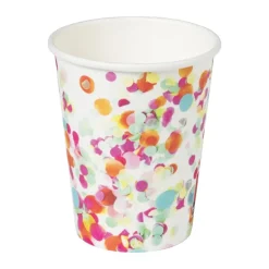 Papieren bekers - confetti - set van 8
