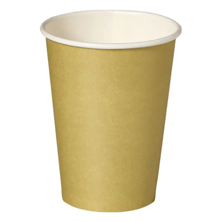 Papieren bekers - goudkleurig - set van 8