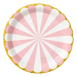 Papieren borden - gestreept - set van 8