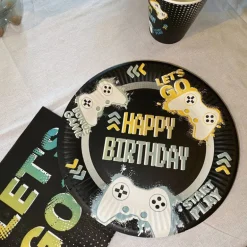 Papieren bordjes level up - set van 8