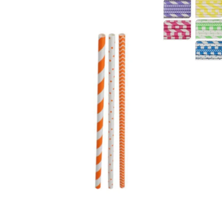 Papieren rietjes - set van 100 - diverse varianten