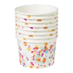 Papieren snackbakjes - confetti - set van 8