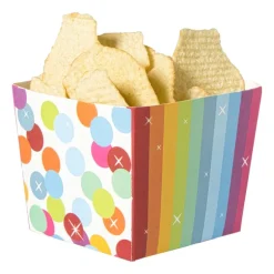 Papieren snackcups regenboog - set van 5 - ø8,5x9,5 cm