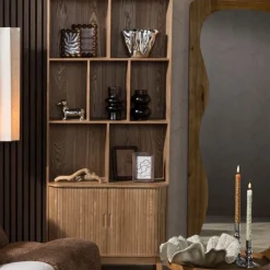 Passpiegel wave acaciahout - bruin - 168x70 cm