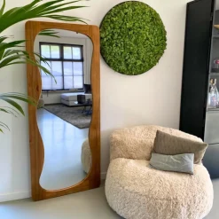 Passpiegel wave acaciahout - bruin - 168x70 cm