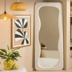 Passpiegel wave teddy - wit - 168x70 cm