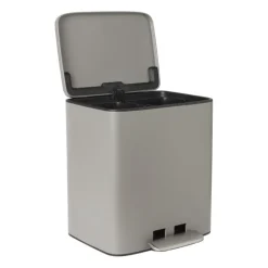 Pedaalemmer 2 vakken - grijs - 2x 11.5 liter