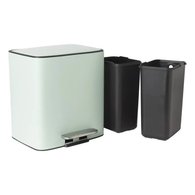 Pedaalemmer 2 vakken - groen - 2x 11.5 liter