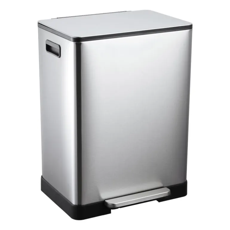 Pedaalemmer - zilverkleurig - 2x30 liter