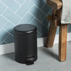 Pedaalemmer metaal - zwart - 3 liter