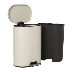 Pedaalemmer ovaal - beige - 50 liter