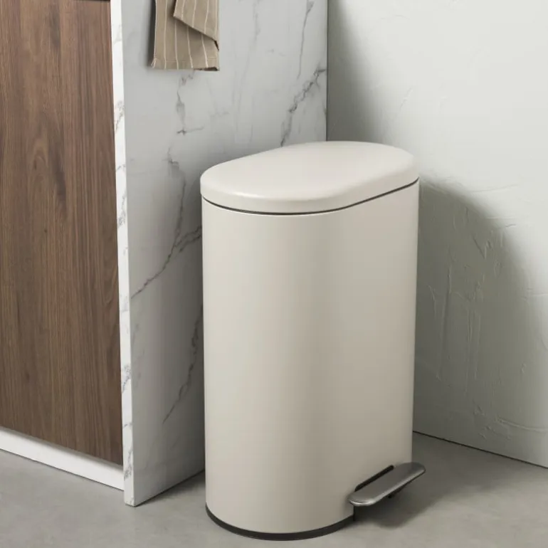 Pedaalemmer ovaal - beige - 50 liter