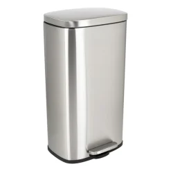 Pedaalemmer rechthoek - zilver - 30 liter