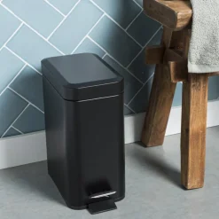 Pedaalemmer rechthoek - zwart - 5 liter