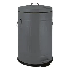 Pedaalemmer retro look - grijs - 12 liter