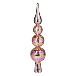 Piek discoballen roze - glas - ø6.7x31 cm