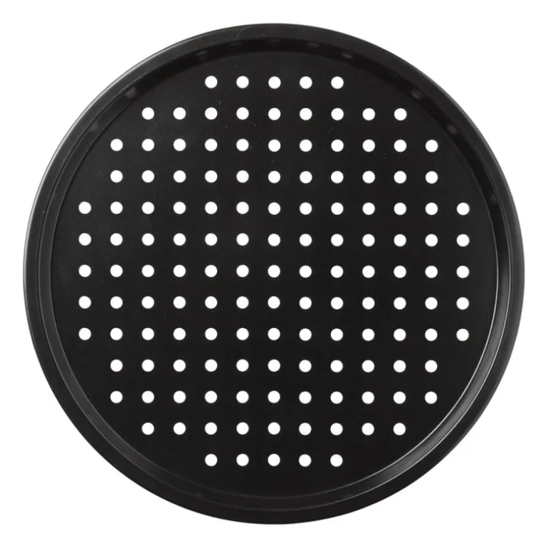 Pizzavorm geperforeerd - zwart - ø31 cm