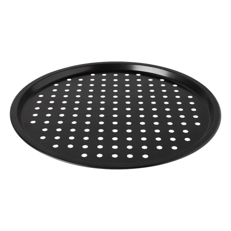 Pizzavorm geperforeerd - zwart - ø31 cm