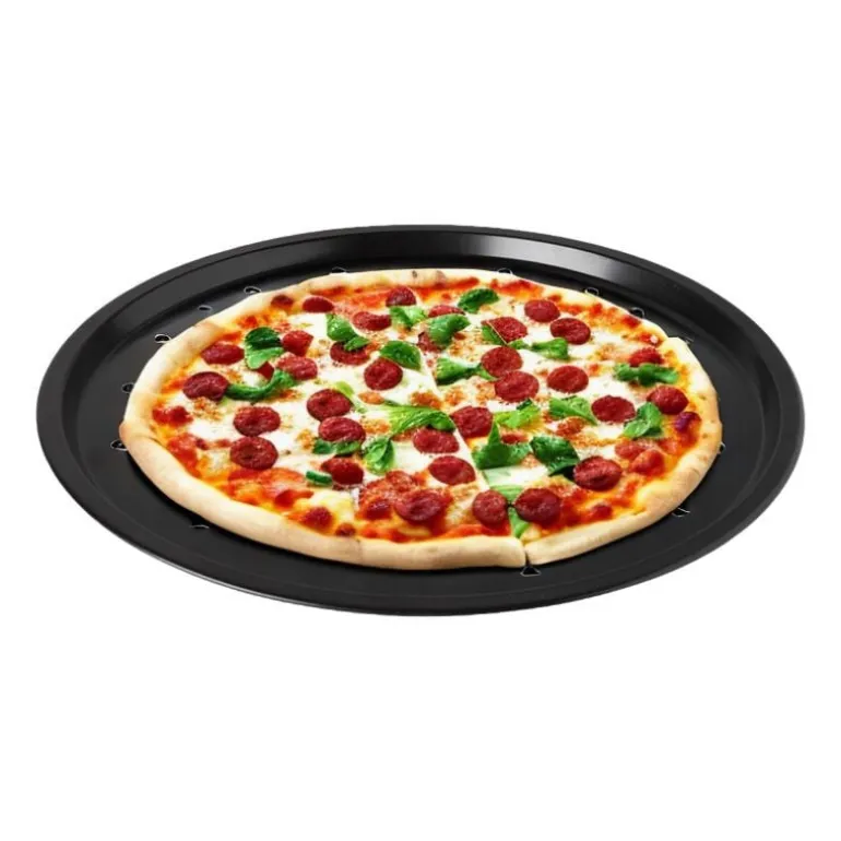 Pizzavorm geperforeerd - zwart - ø31 cm