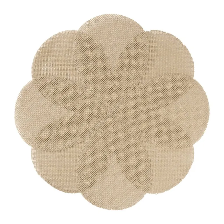 Placemat 3D bloem - bruin - ø38 cm