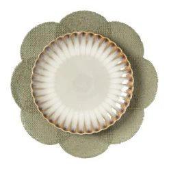 Placemat 3D bloem - groen - ø38 cm