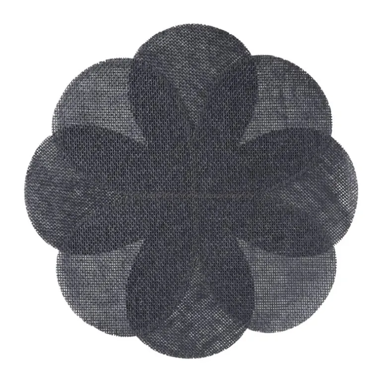 Placemat 3D bloem - zwart - ø38 cm