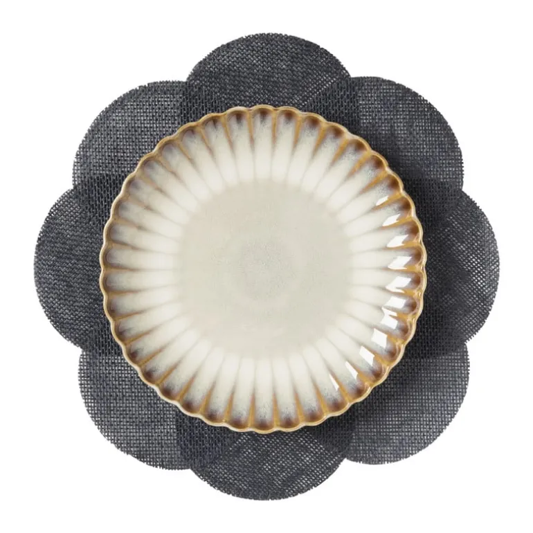 Placemat 3D bloem - zwart - ø38 cm