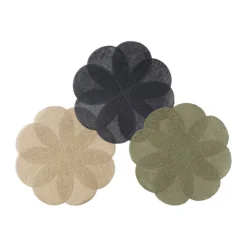 Placemat 3D bloem - zwart - ø38 cm