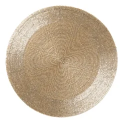 Placemat kraaltjes - champagne - ø33 cm