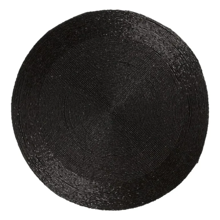 Placemat kraaltjes - zwart - ø33 cm