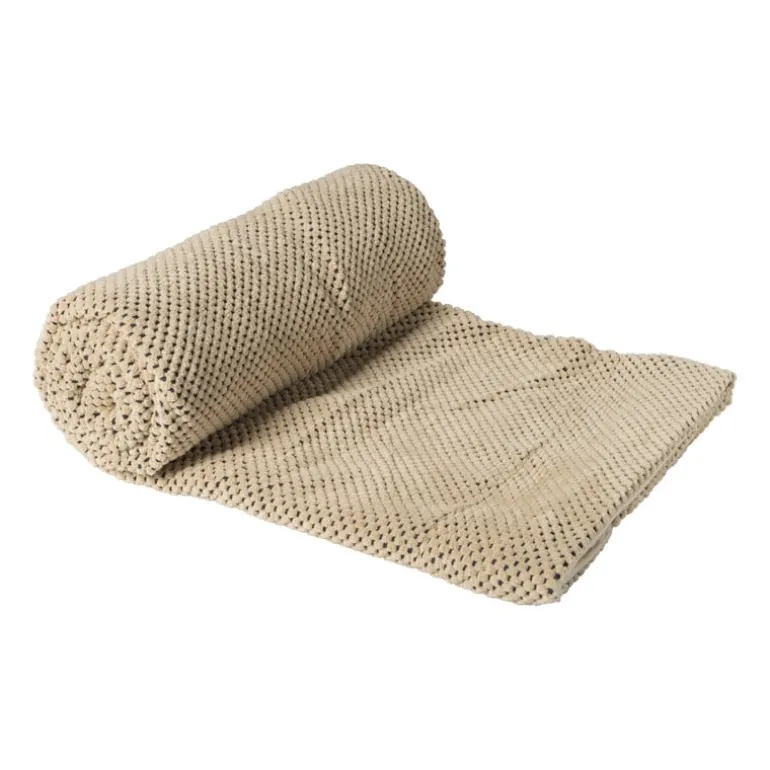 Plaid blokje - beige - 130x160 cm