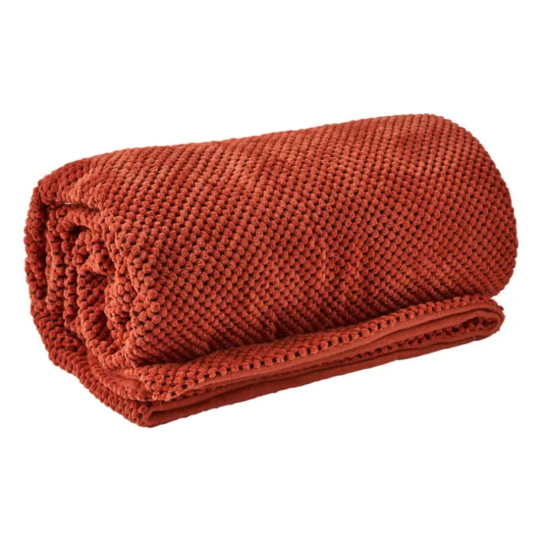 Plaid blokje - terra - 130x160 cm