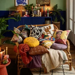 Plaid blokje - terra - 130x160 cm