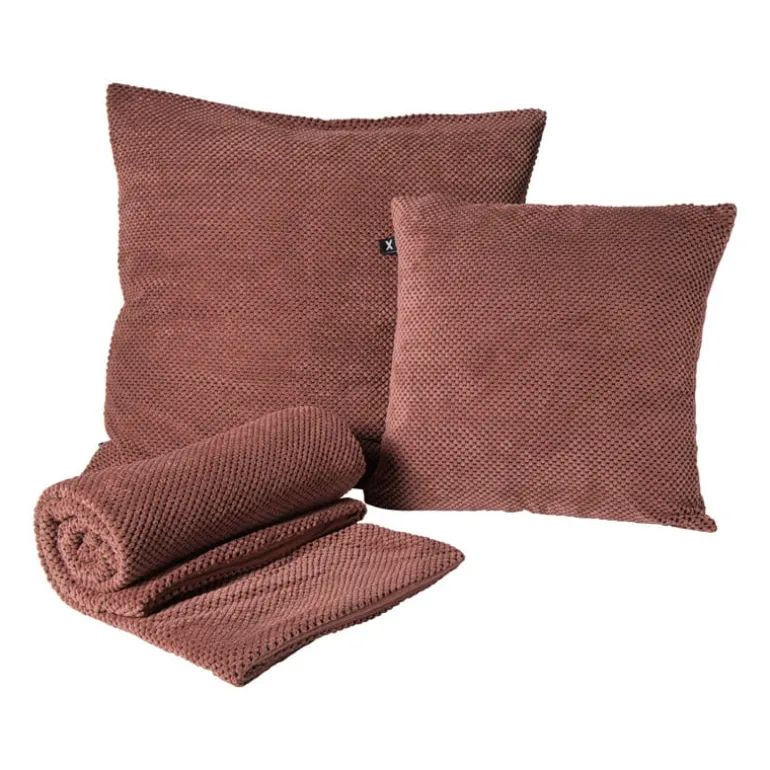 Plaid blokjes - roze - 130x160 cm