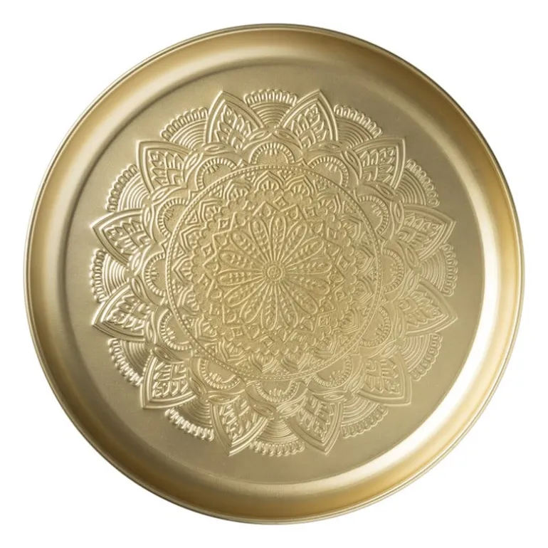 Plateau goud - metaal - ø35x3 cm