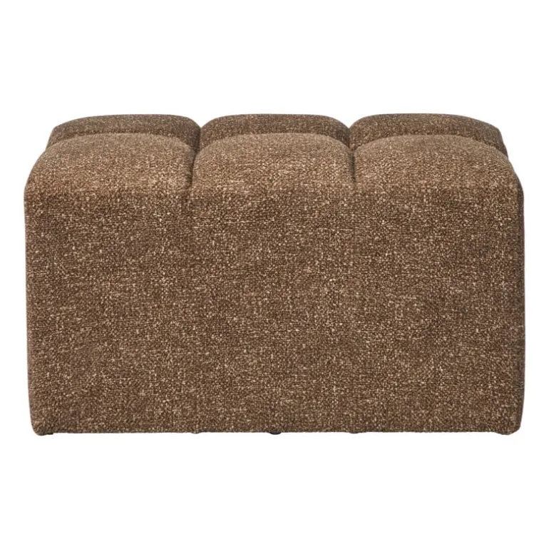 Poef chenille - bruin - 38x66x38 cm