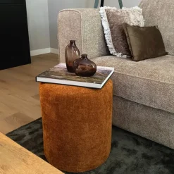 Poef Debby - bruin - ø35x40 cm