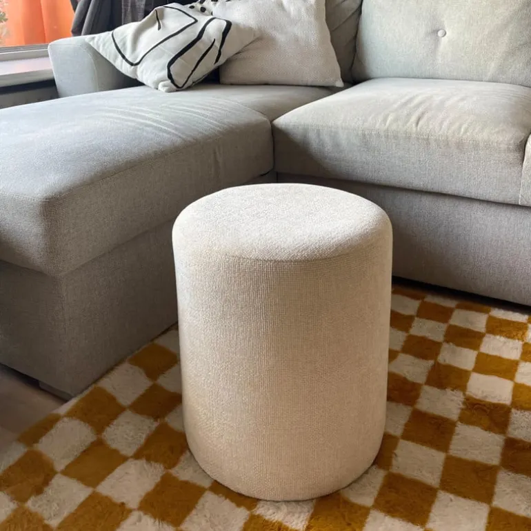 Poef Debby - beige - ø35x40 cm