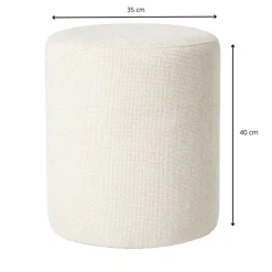Poef Debby - beige - ø35x40 cm