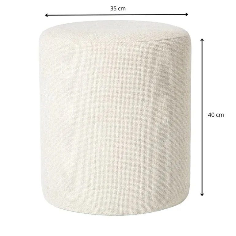 Poef Debby - beige - ø35x40 cm