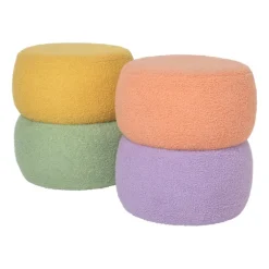 Poef duo rondo - terra/lila - ø38x40 cm