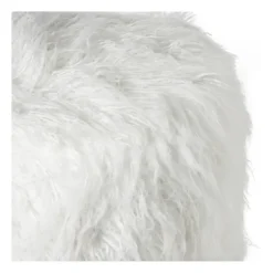 Poef fluffy - wit - 38x42x42 cm