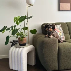 Poef Naomi - wit - 41x42x30 cm