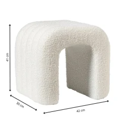 Poef Naomi - wit - 41x42x30 cm