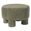 Poef Nora ribstof XL - groen - ø60x40 cm