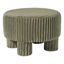 Poef Nora ribstof XL - groen - ø60x40 cm
