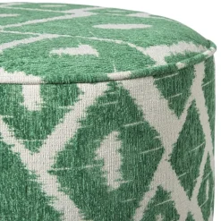 Poef ruit - groen - ø35x38 cm