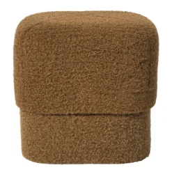 Poef vilt - bruin - 40x40x40 cm