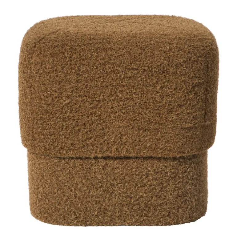 Poef vilt - bruin - 40x40x40 cm